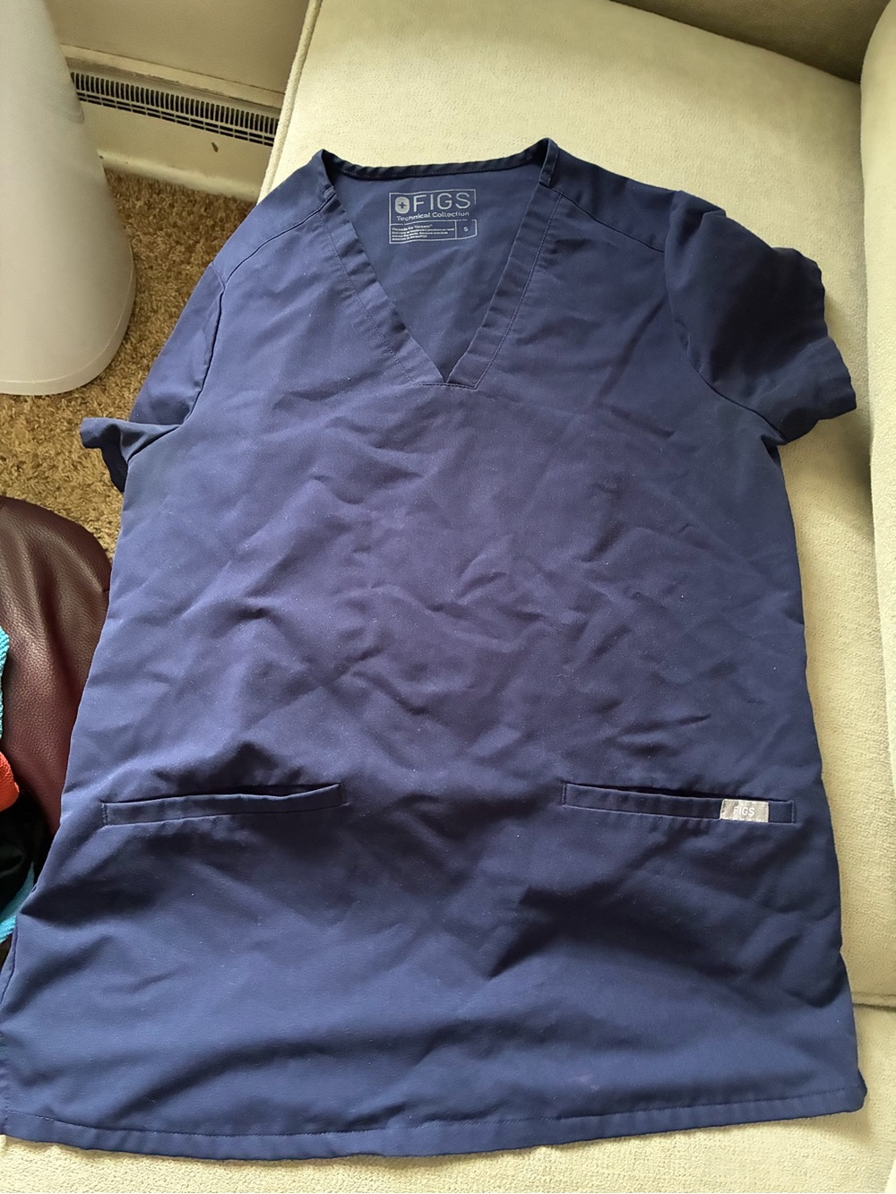 Figs Women’s Navy Short-Sleeve V-Neck Scrub Top